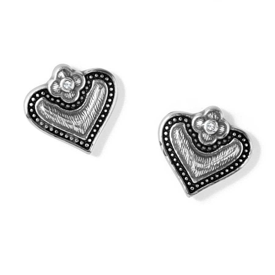 Brighton Luna Heart Mini Post Earrings Silver One Size