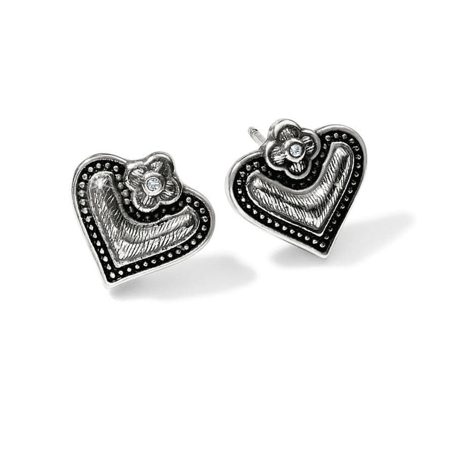 Brighton Luna Heart Mini Post Earrings Silver One Size