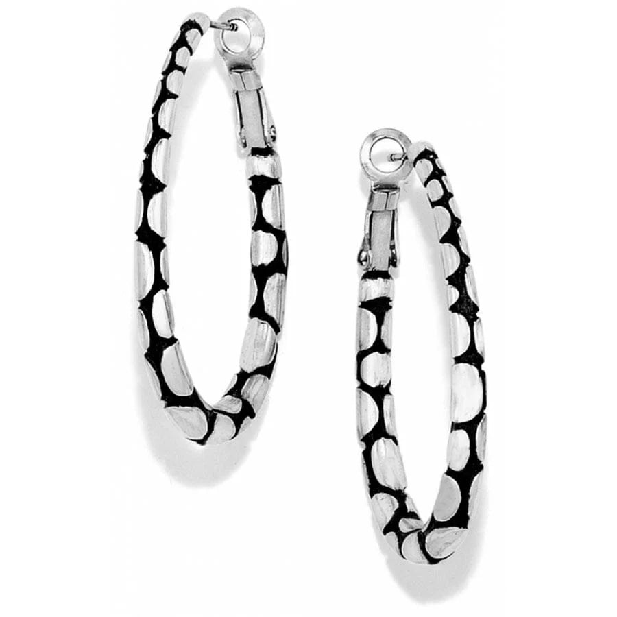 Brighton Pebble Oval Hoop Earring Silver