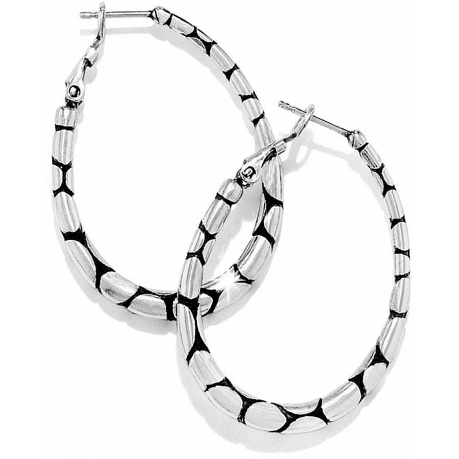 Brighton Pebble Oval Hoop Earring Silver