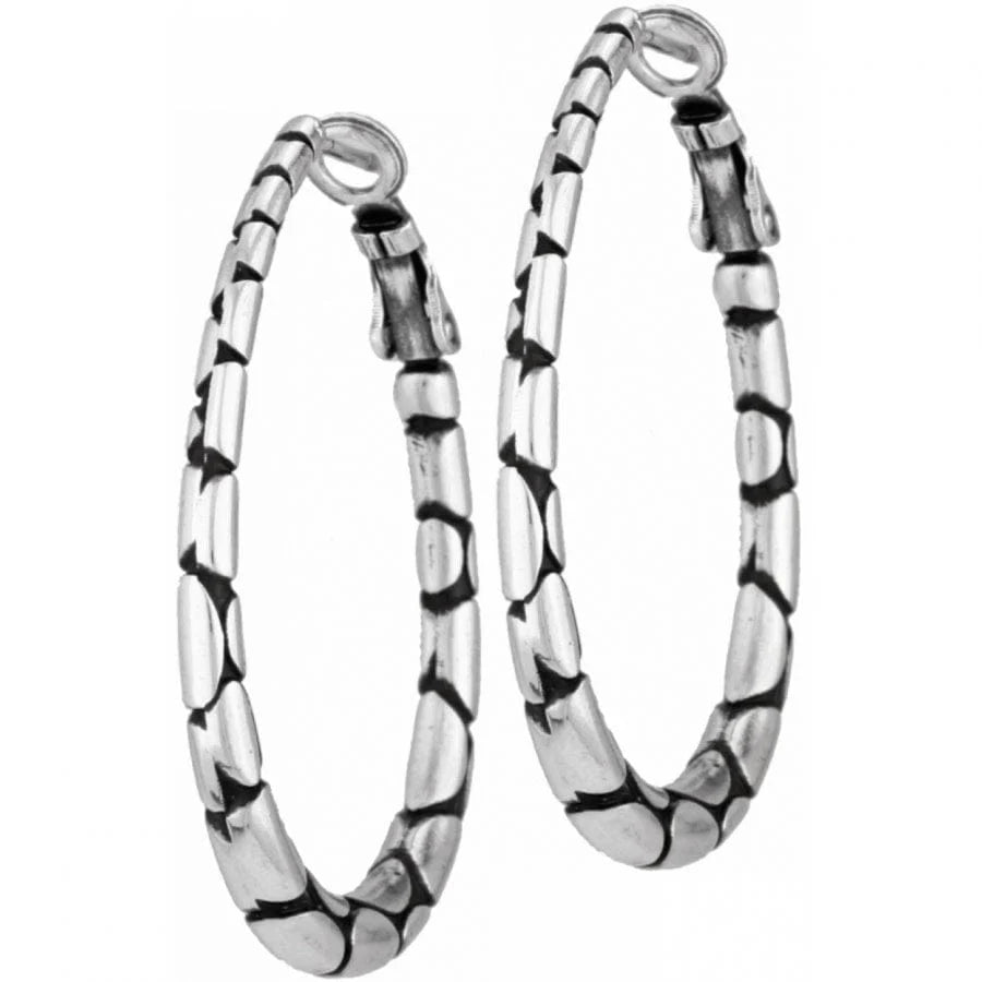 Brighton Pebble Oval Hoop Earring Silver