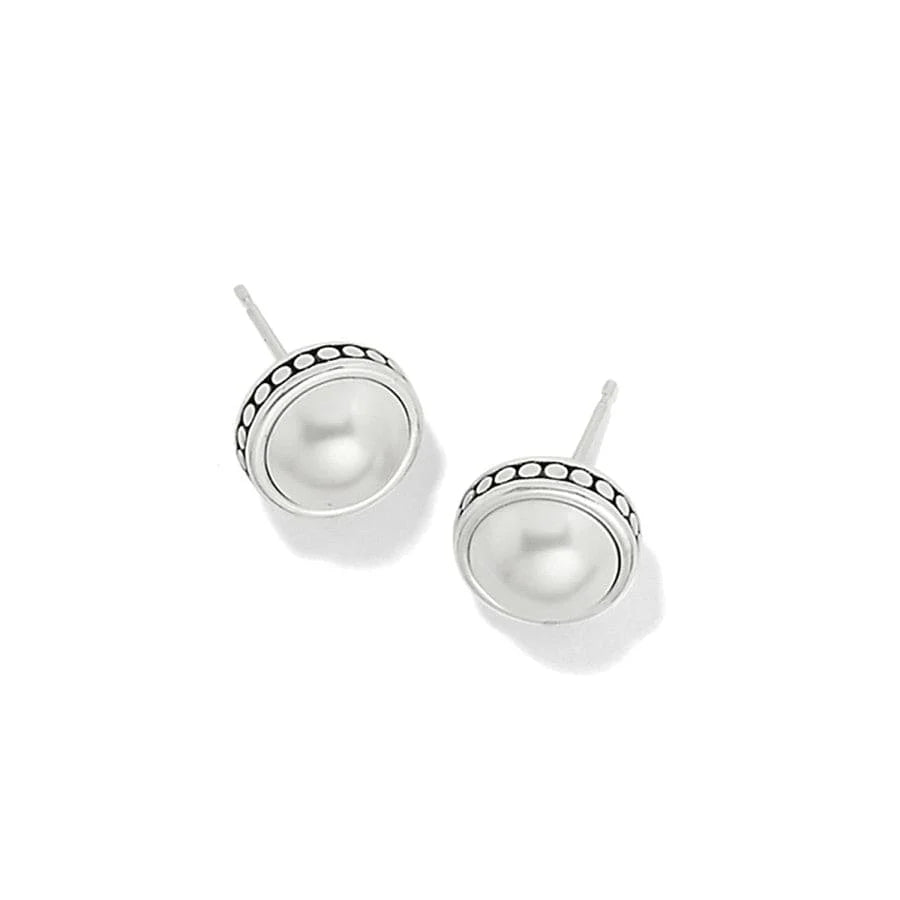 Brighton Pebble Dot Pearl Silver Plated Post Round Stud Earrings — Accents Boutique, Marble Falls TX