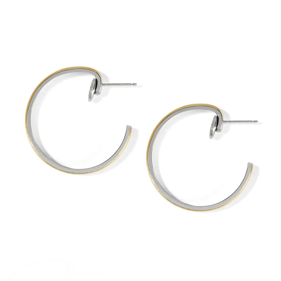 Brighton Ferrara Entrata Two Tone Silver Gold Hoop Earrings