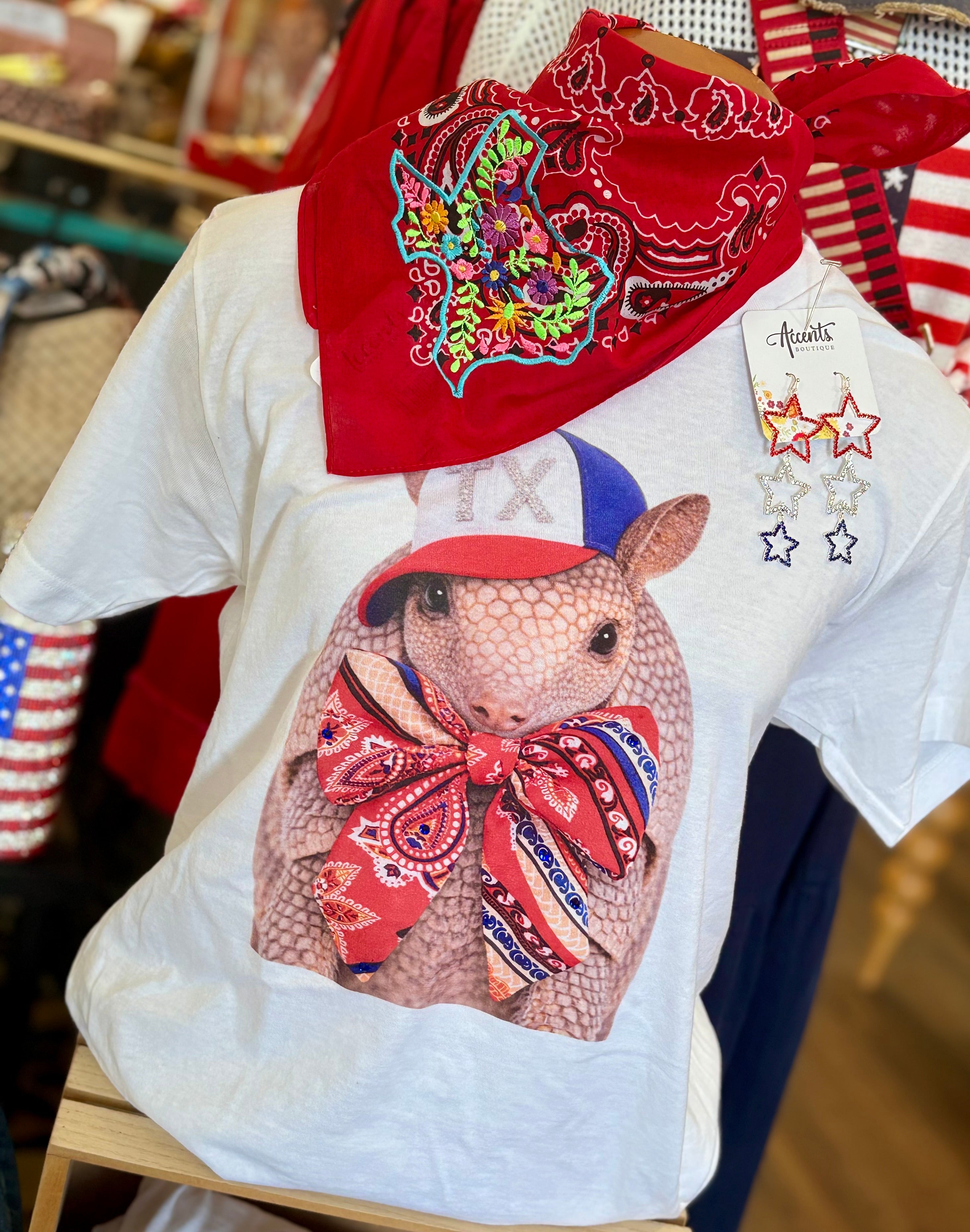 Jeweled Bandana Armadillo Tee