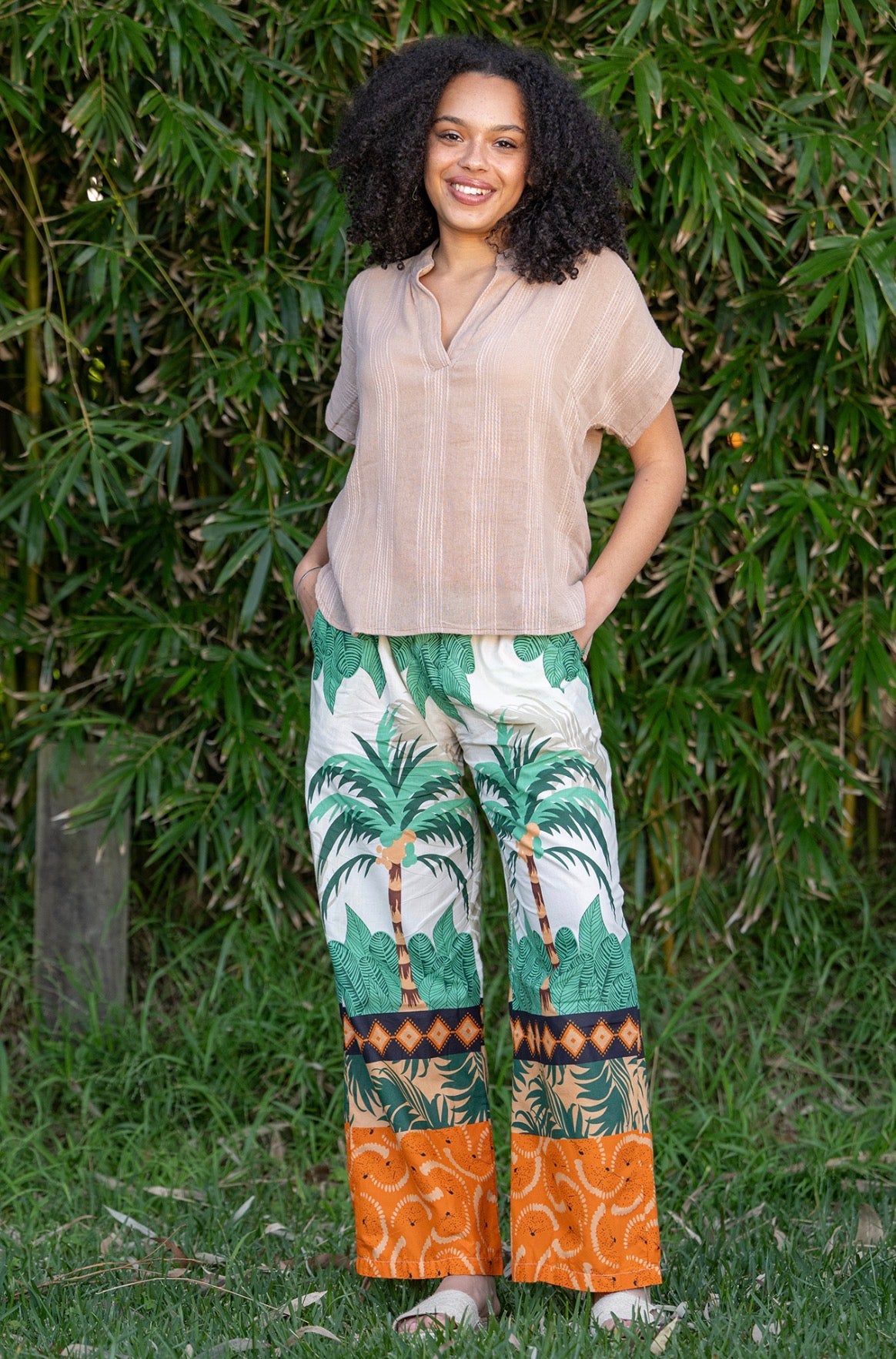Tangle Hemi Tropical Cotton Pant