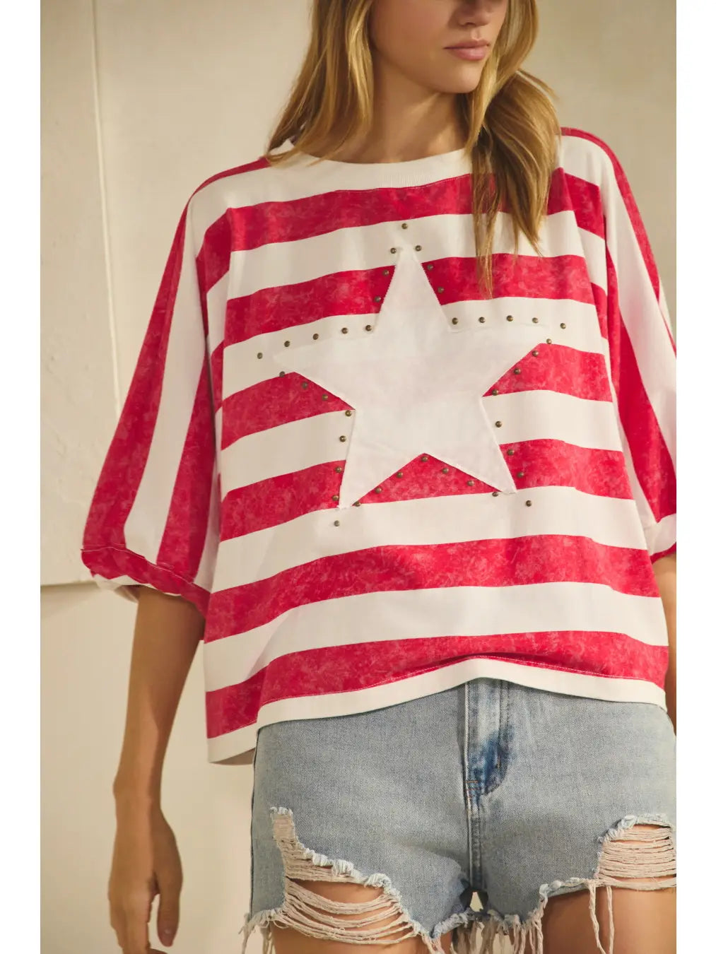 Red Stripe Star Top