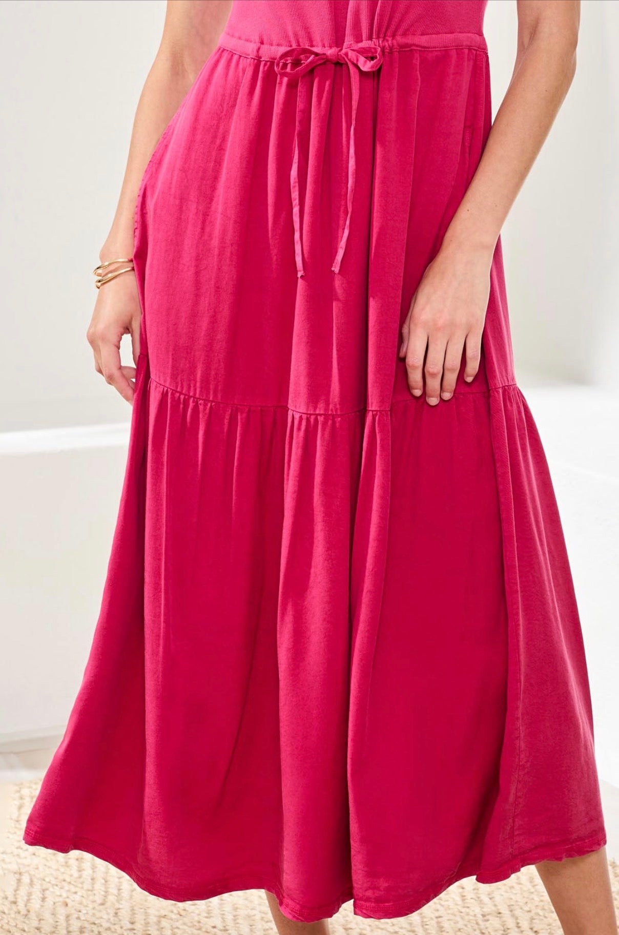 Tribal Mixmedia  Sleeveless Boat Neck Maxi Dress-Gardinia