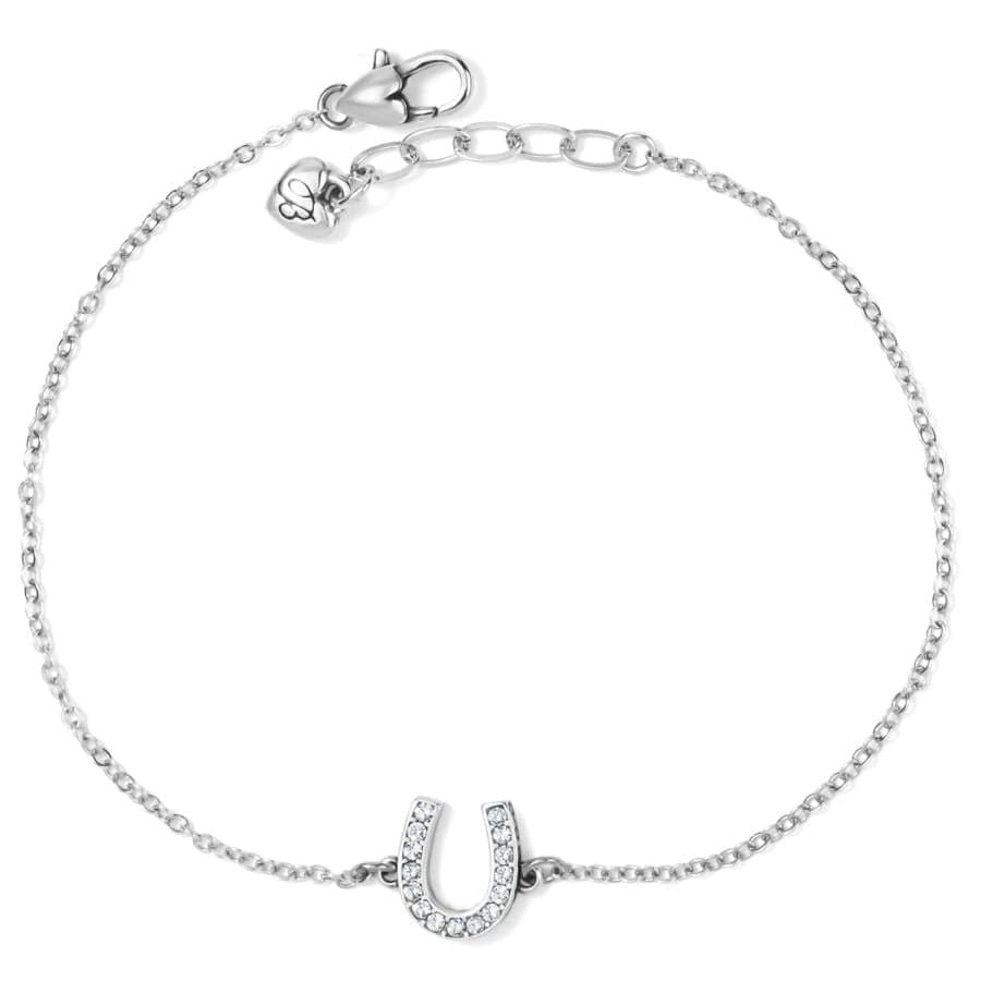 Brighton Inner Shine Horseshoe Anklet Silver Crystal — Accents Boutique, Marble Falls TX