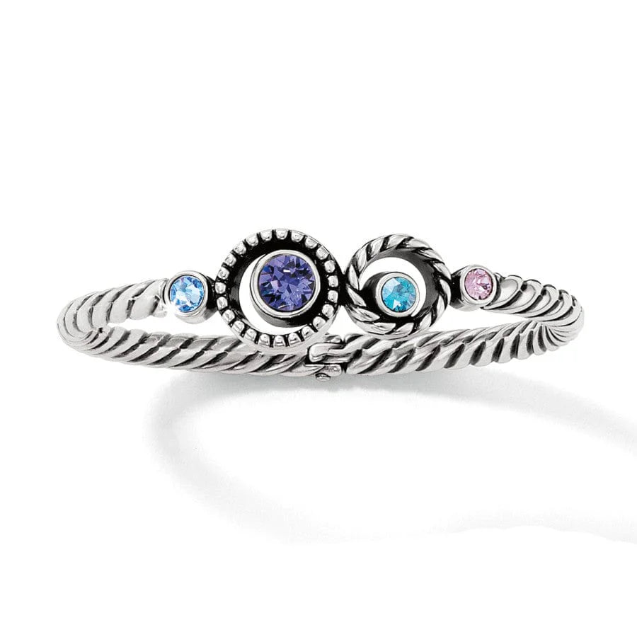 Brighton Halo Hinged Bangle Silver — Accents Boutique, Marble Falls TX