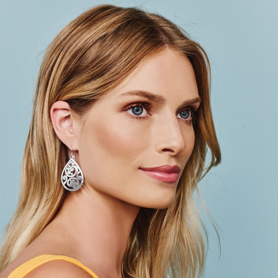 Brighton Contempo Teardrop French Wire Earrings Silver — Accents Boutique, Marble Falls TX