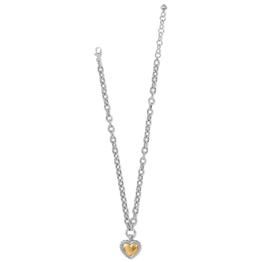 Brighton Pretty Tough Bold Heart 2 Tone Necklace