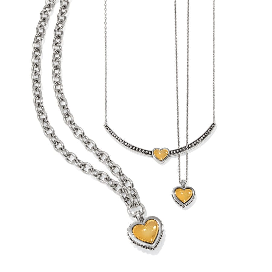 Brighton Pretty Tough Bold Heart 2 Tone Necklace