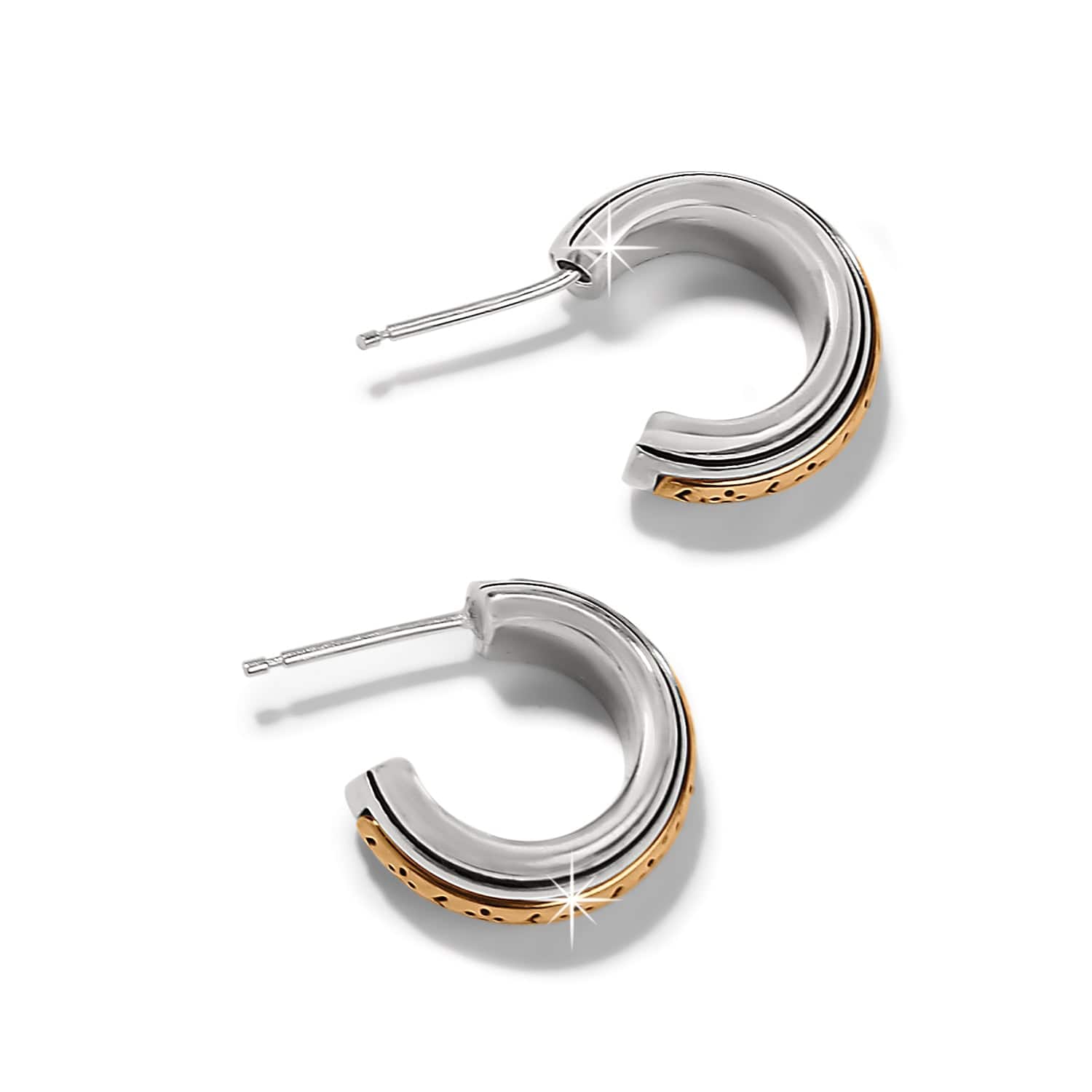 Brighton Mosaic Two Tone Mini Hoop Post Earrings — Accents Boutique, Marble Falls TX