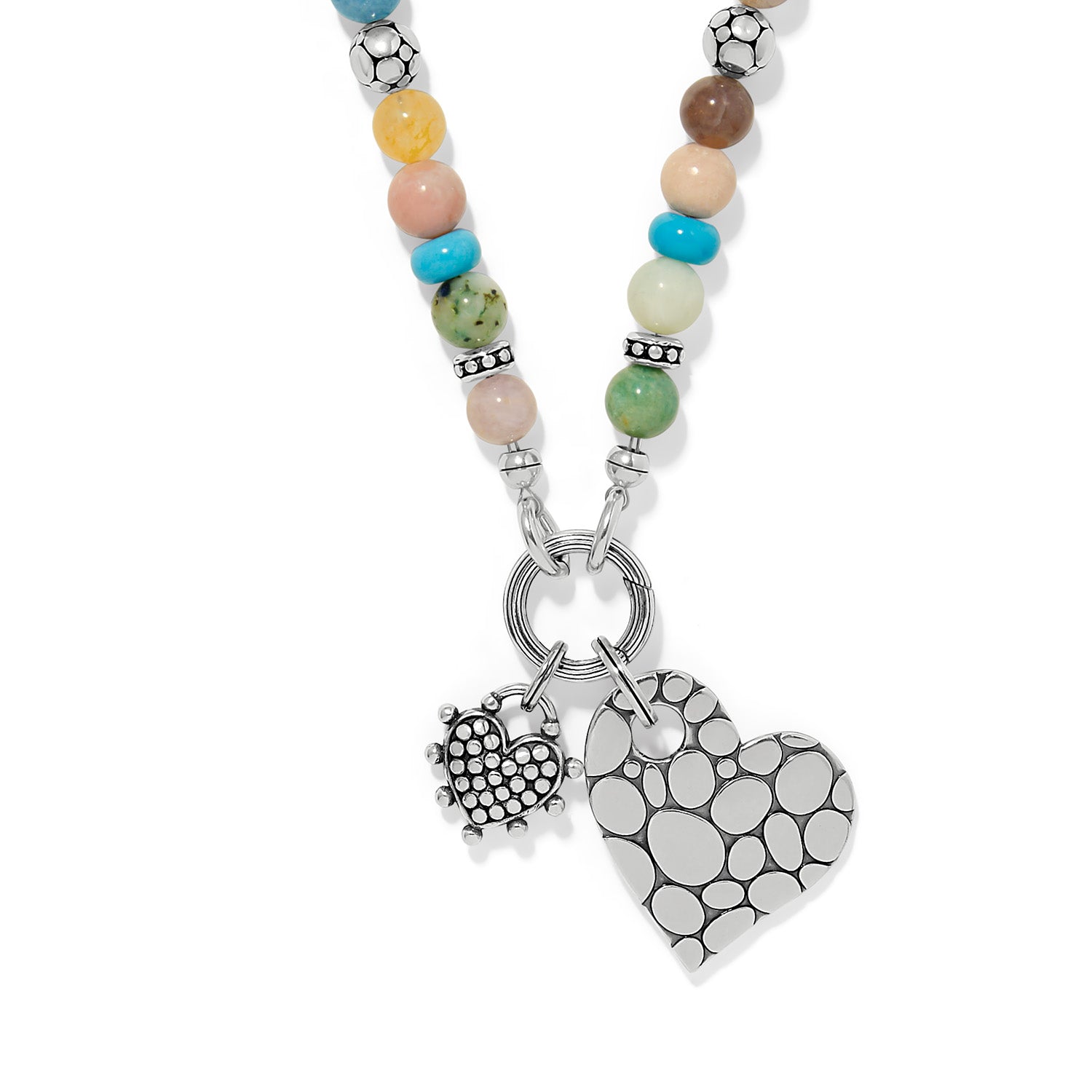 Brighton Pebble Sweet Hearts Token Charm Necklace