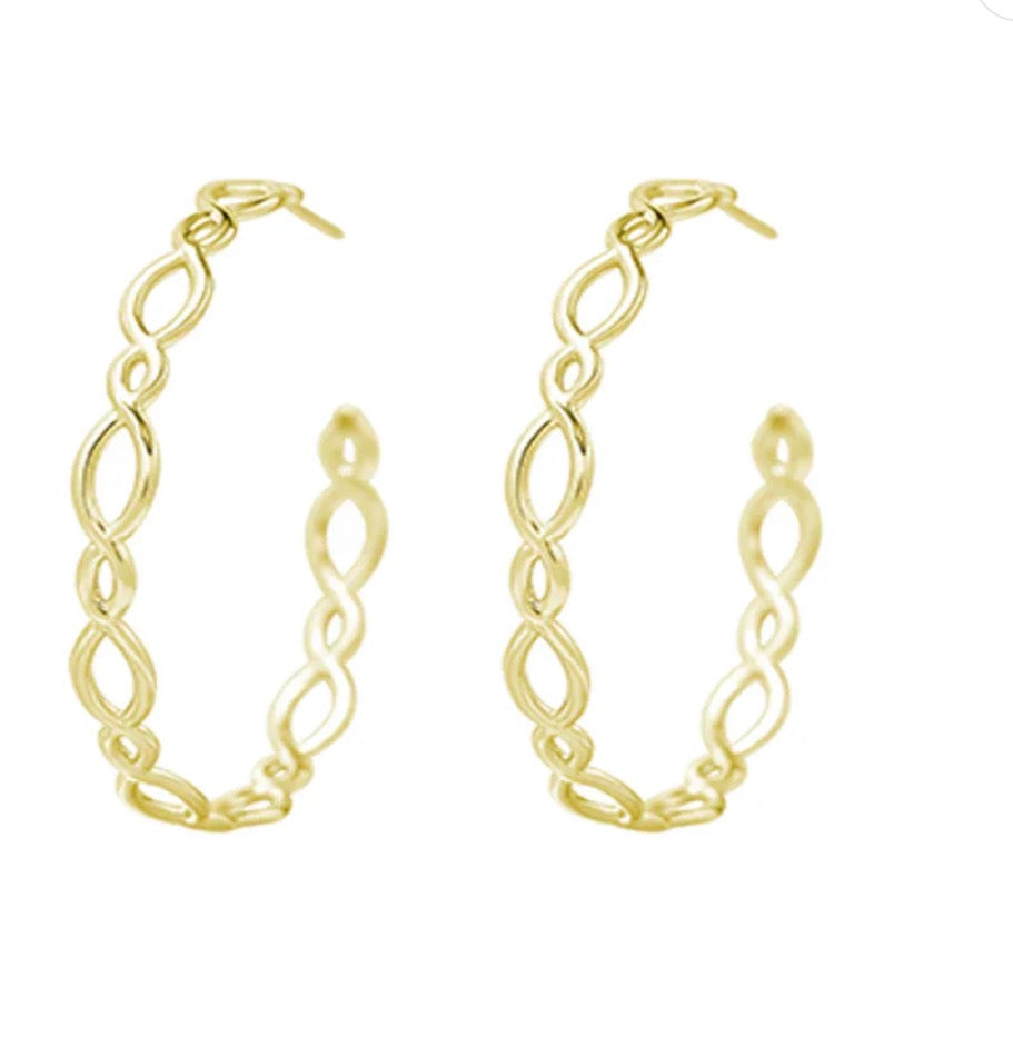 Natalie Wood Bloom Hoop Earrings - Gold