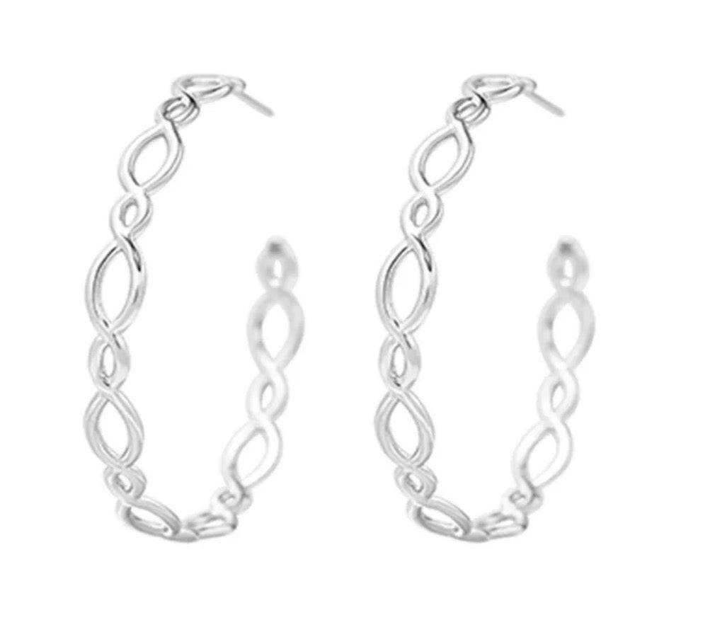 Natalie Wood Bloom Hoop - Silver