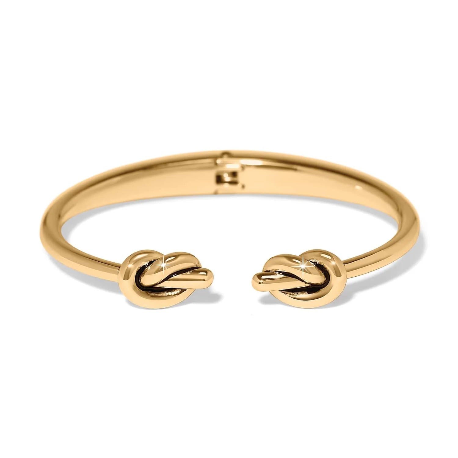 Brighton Interlok Single Knot Gold Open Hinge Bangle