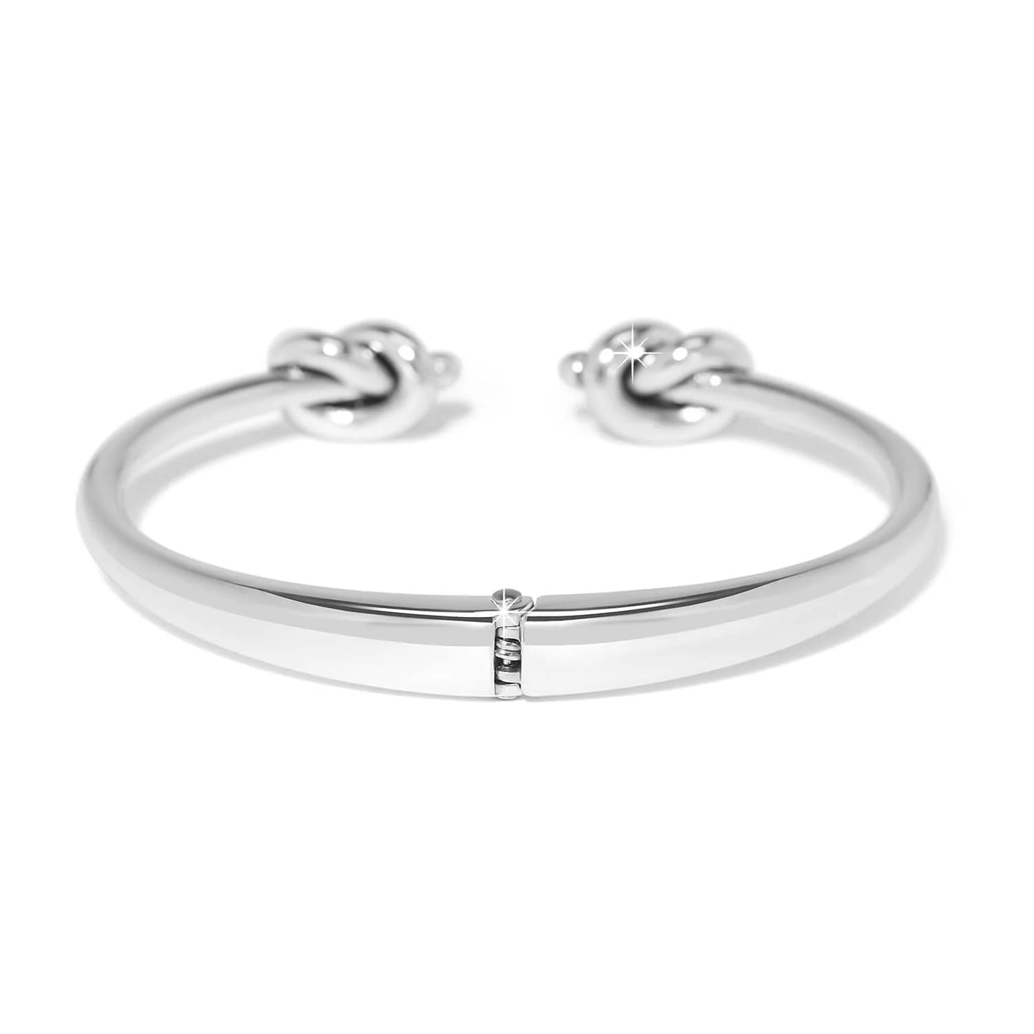 Brighton Interlok Single Knot Silver Open Hinge Bangle