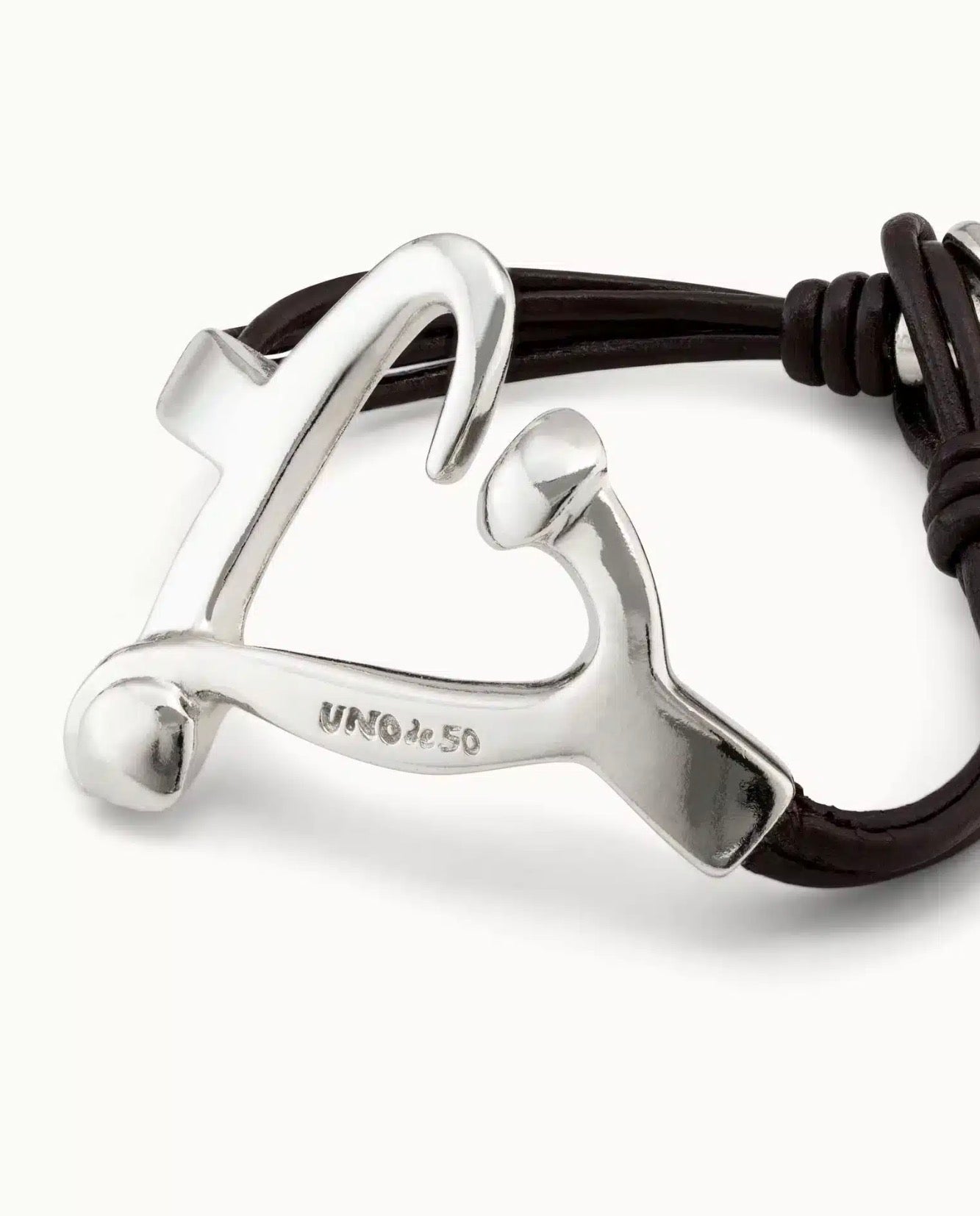 Uno de 50 Bracelet Love Leather And Silver
