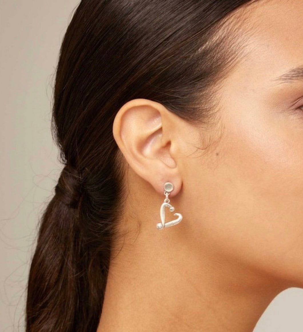 Uno de 50 One Love Heart Drop Earrings