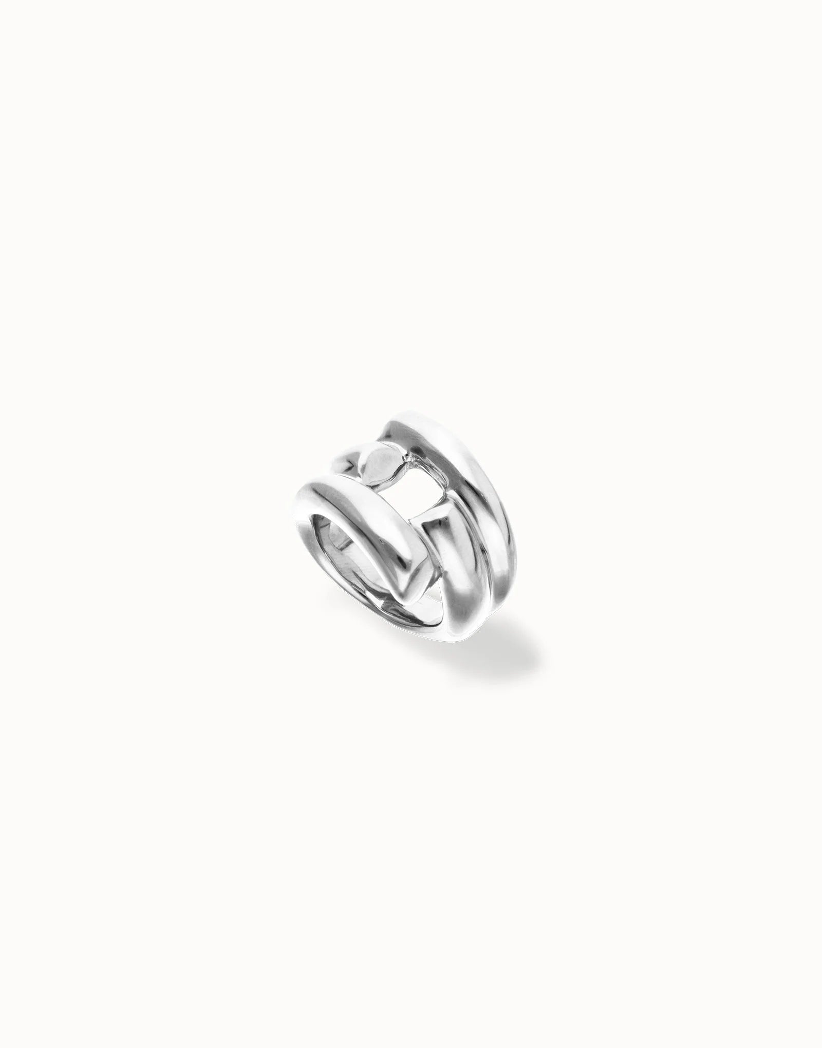 Uno de 50 Silver Ring With Four Intertwined Organic Shapes
