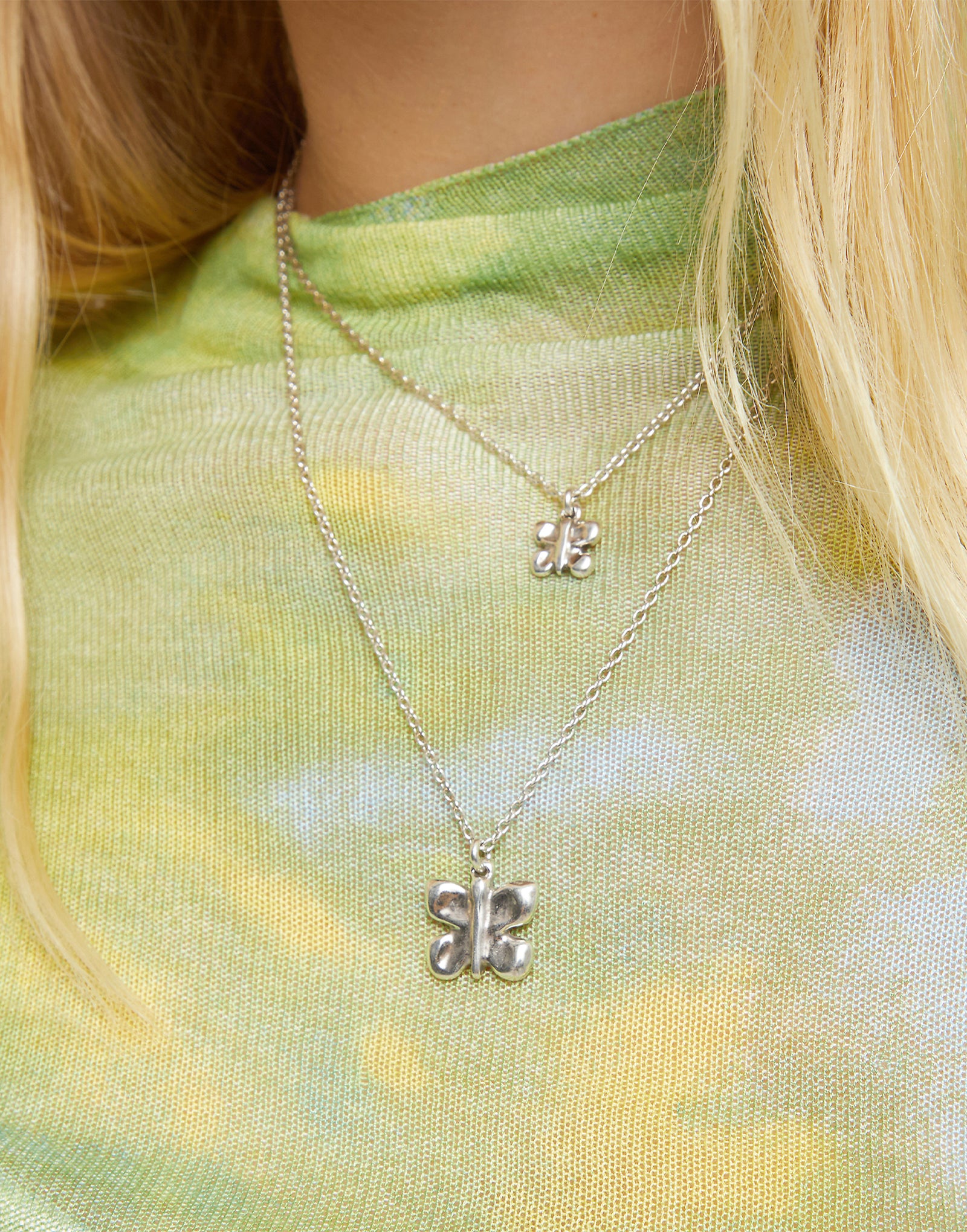 Uno de 50 Double Necklace With Butterflies