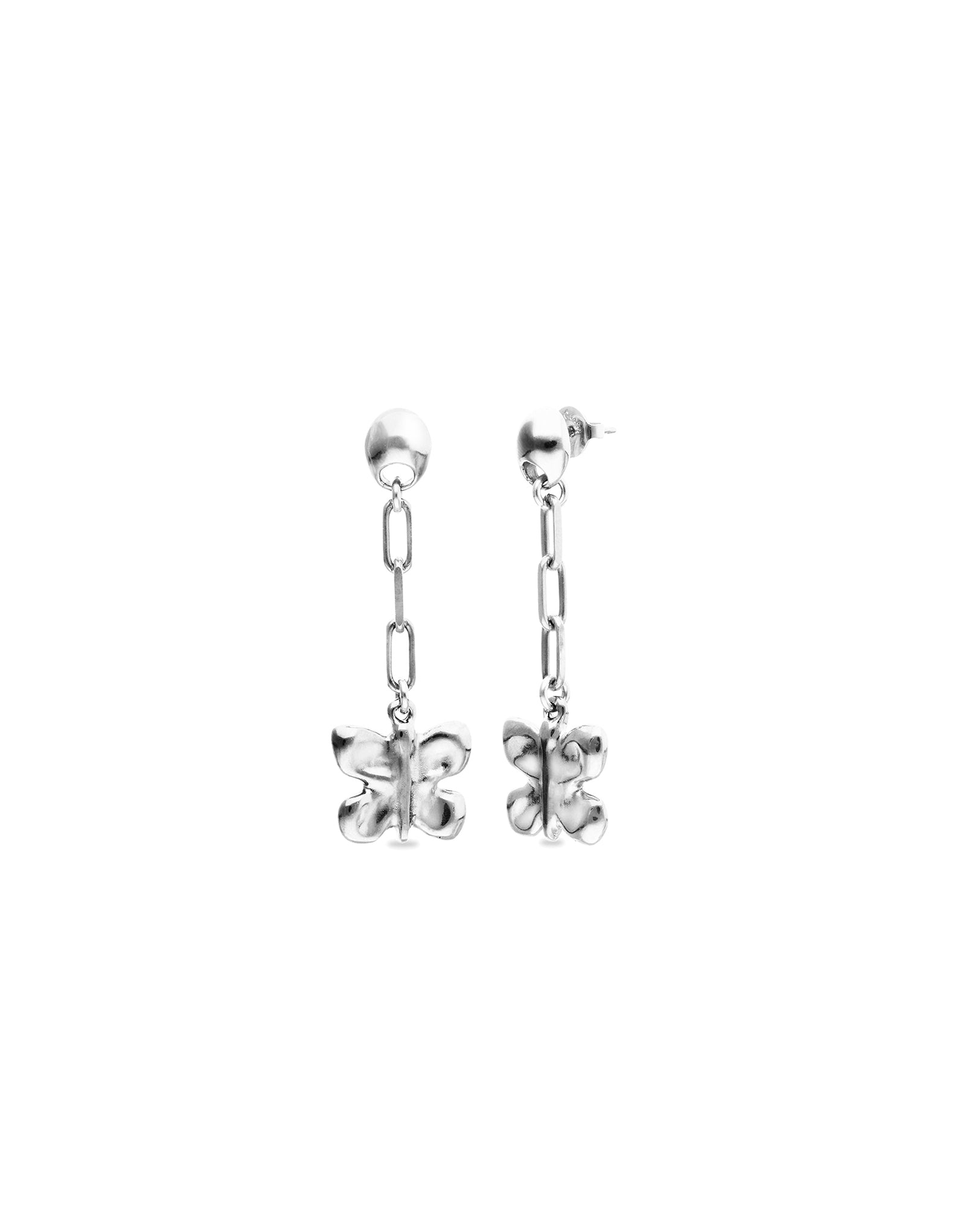 Uno de 50 Teardrop Flutter Earrings-Silver