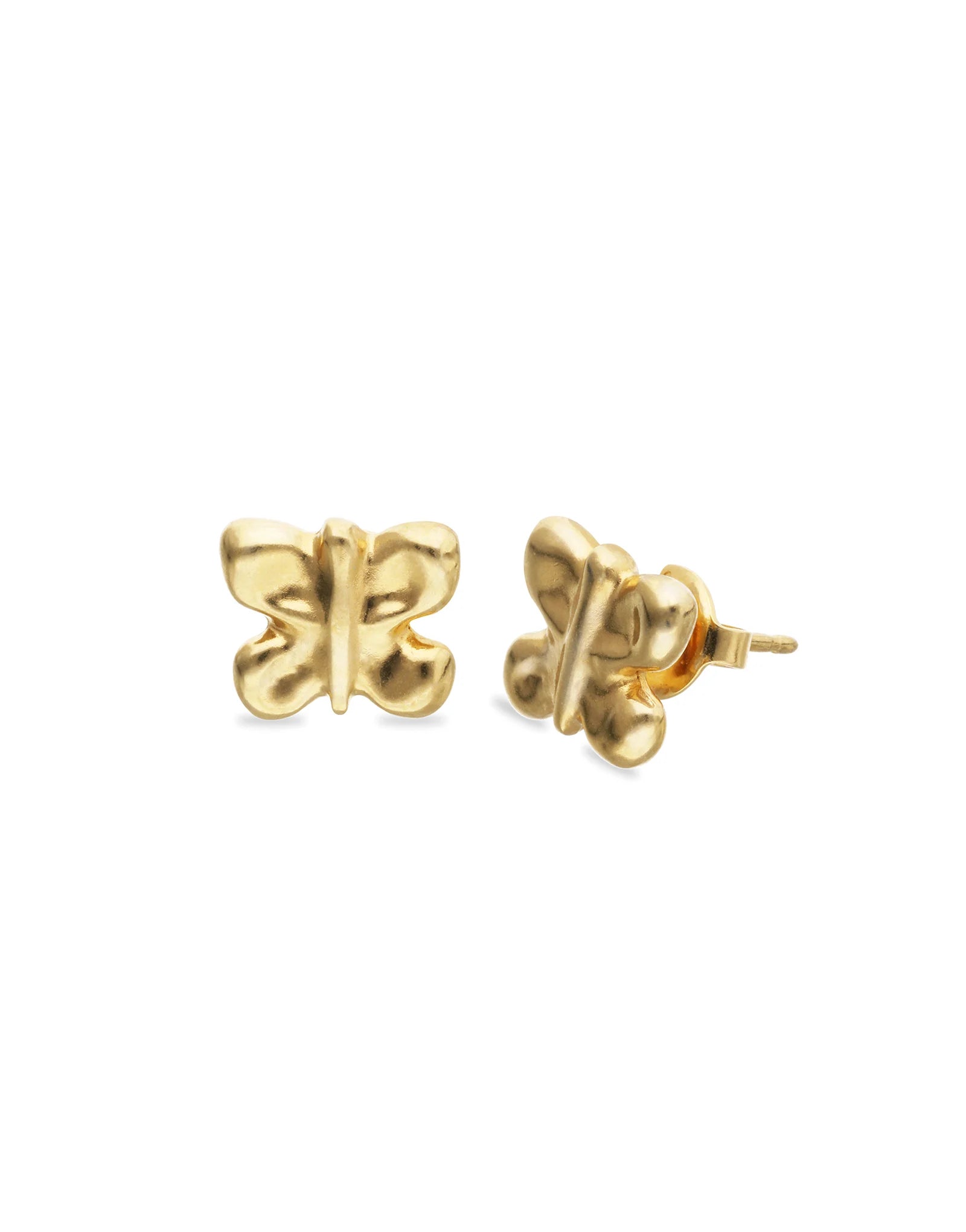 Uno de 50 Small Butterfly Stud Earrings-Gold