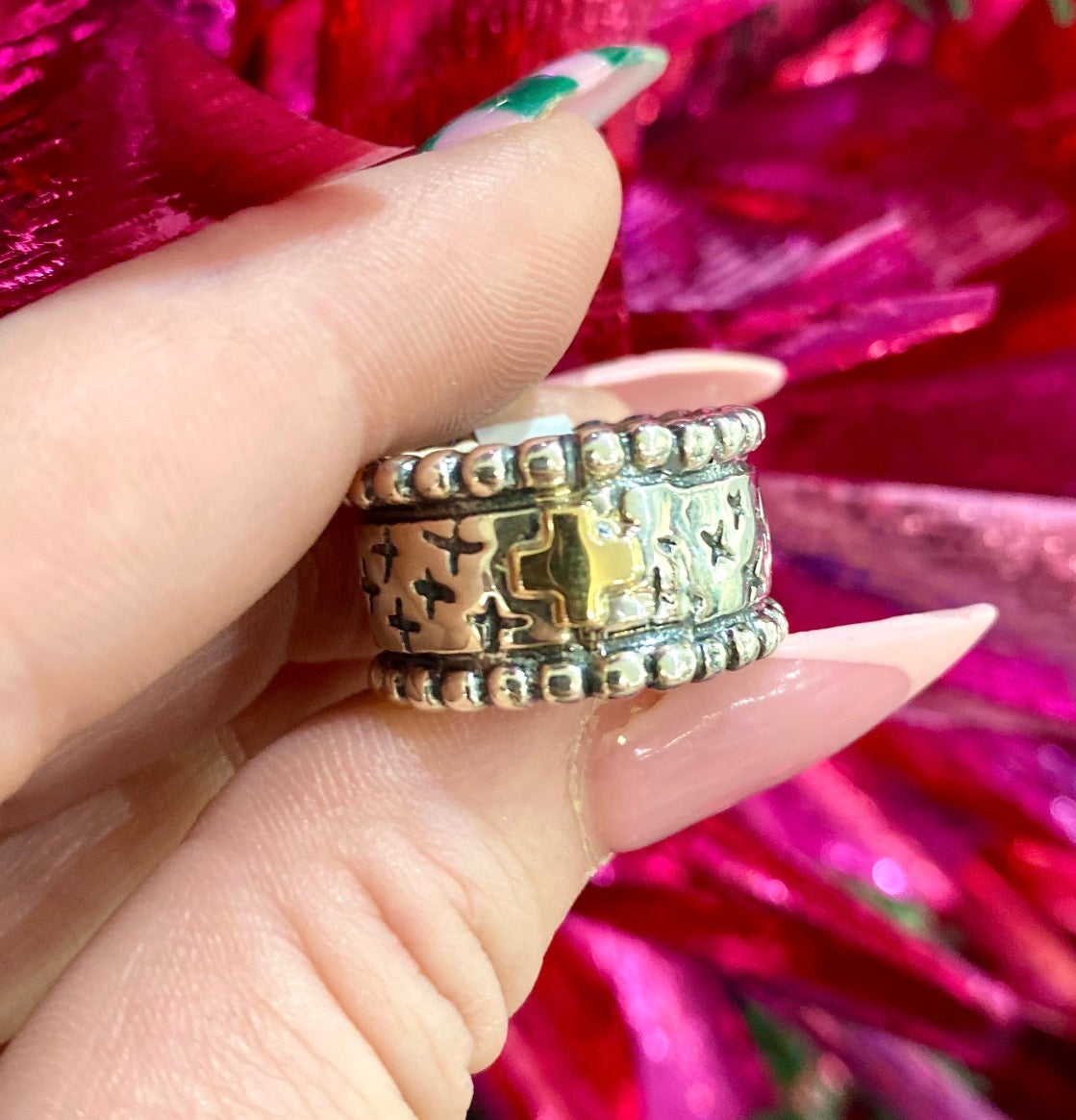 Dian Malouf Gold Cross Band RB7113 — Accents Boutique, Marble Falls TX