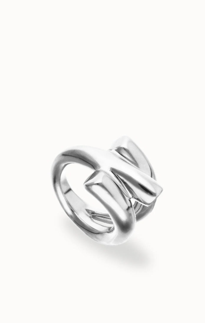 Uno de 50 Silver Ring With Three Intertwined Organic Shapes