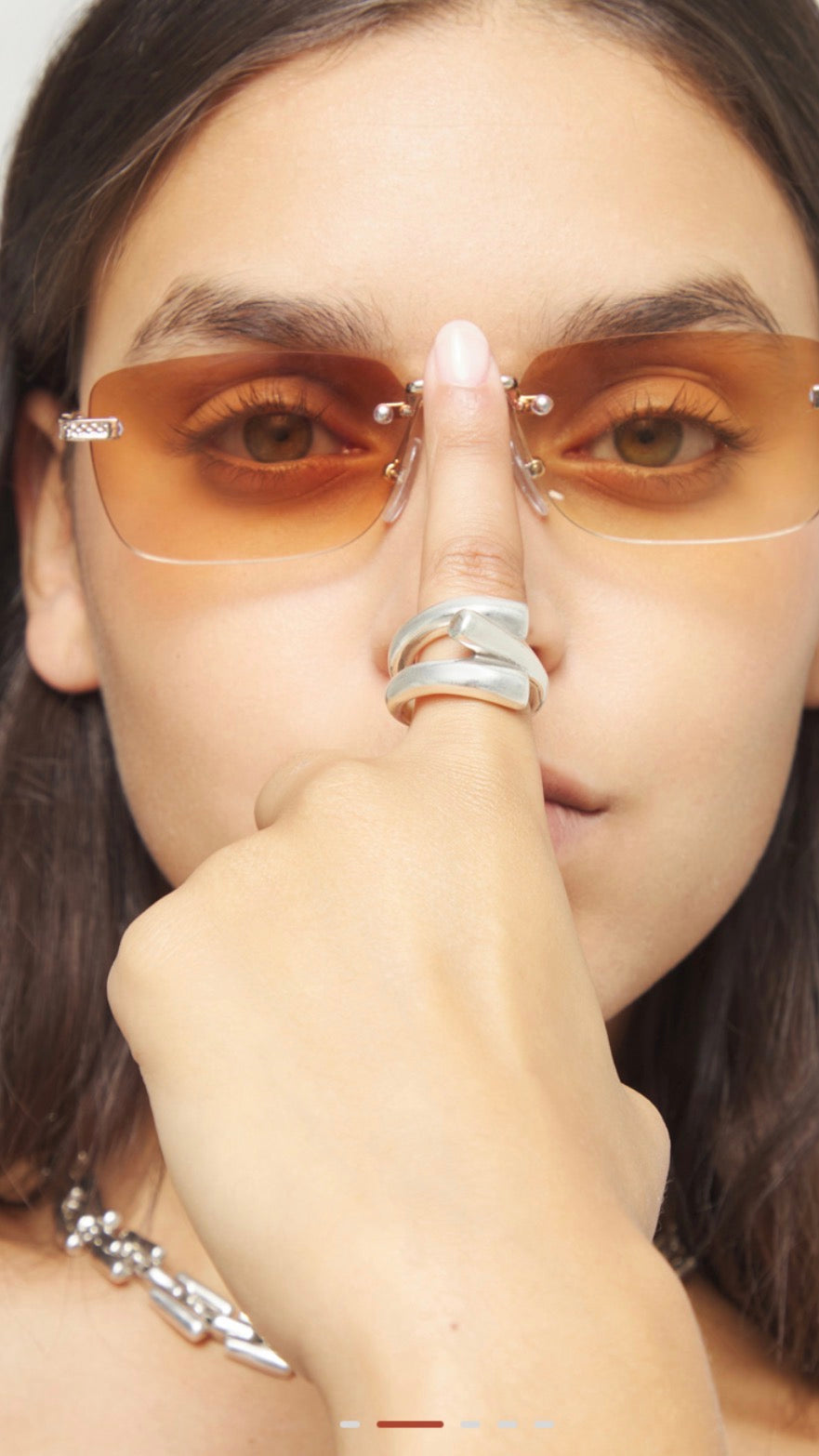 Uno de 50 Silver Ring With Three Intertwined Organic Shapes