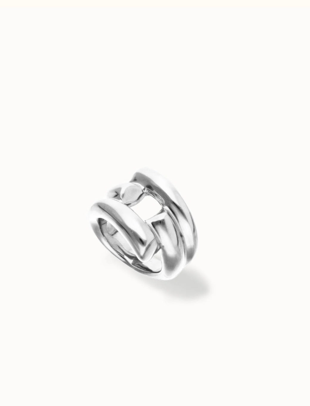 Uno de 50 Silver Ring With Four Intertwined Organic Shapes