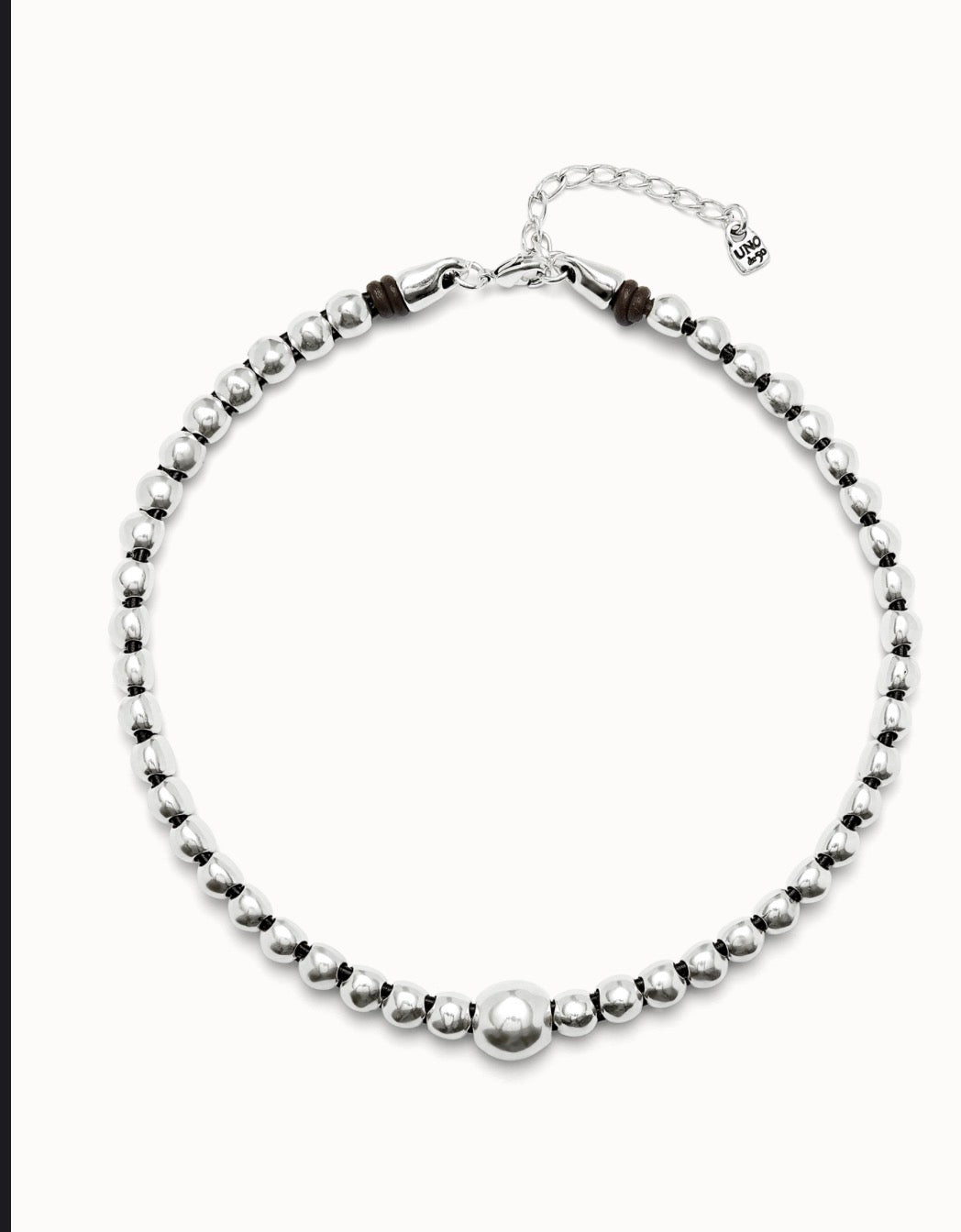 Uno de 50 Sterling Silver-Plated Beaded Necklace