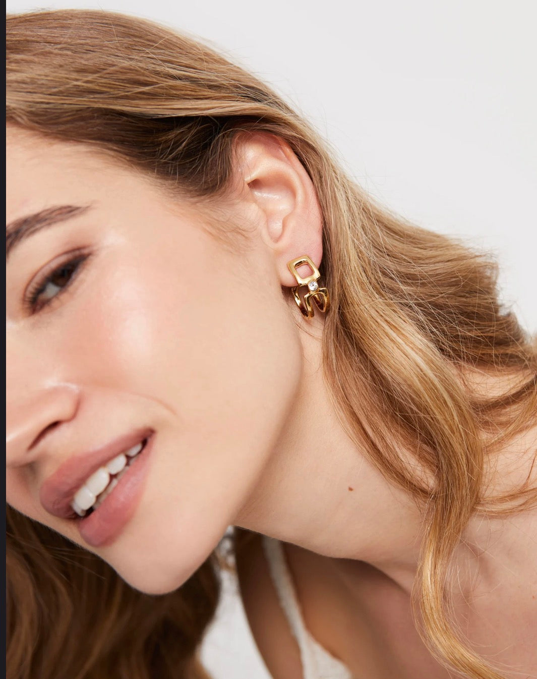Uno de 50 Double Hoop Topaz Earrings