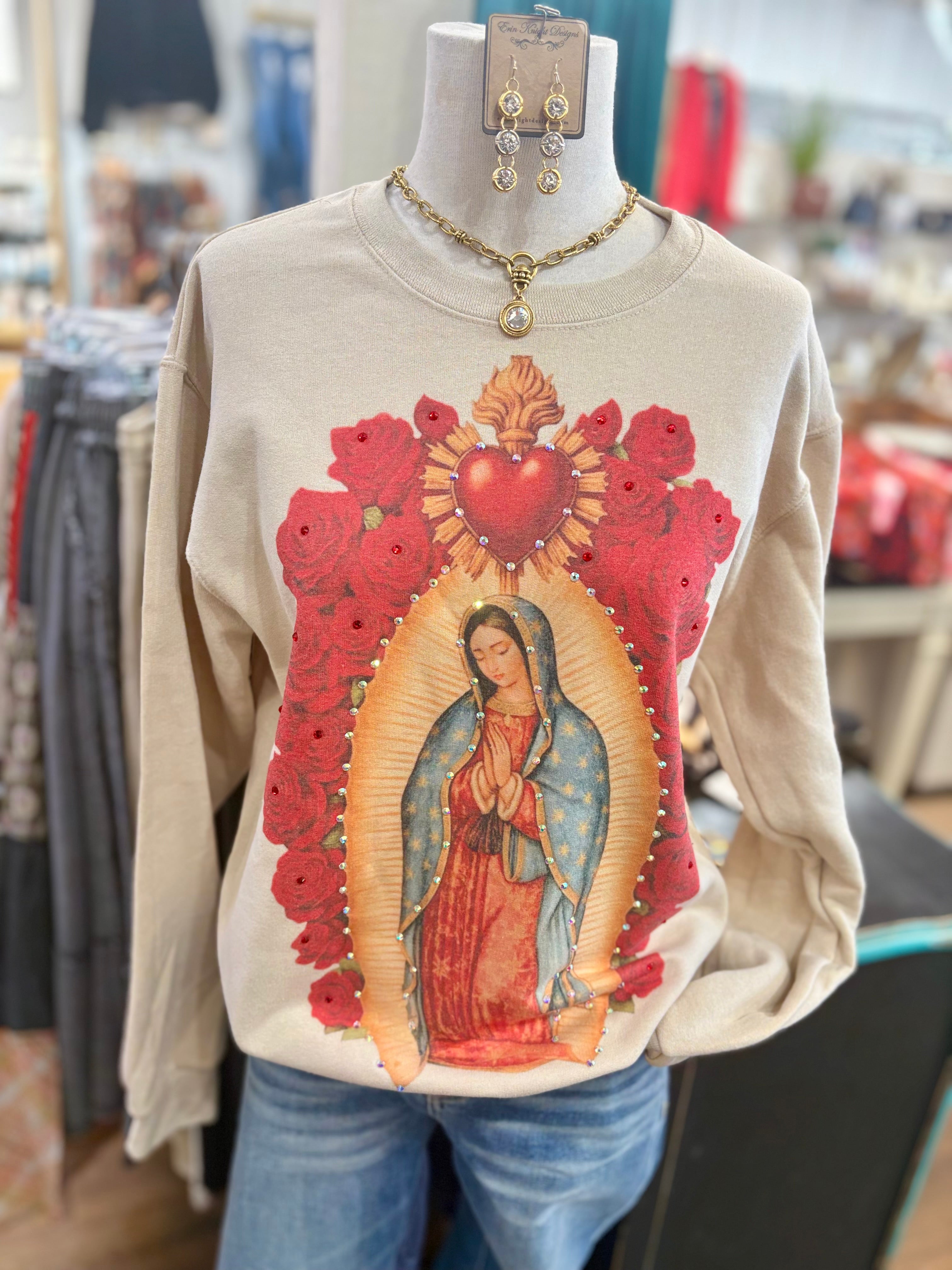Our Lady of Guadalupe Crystal Sweatshirt