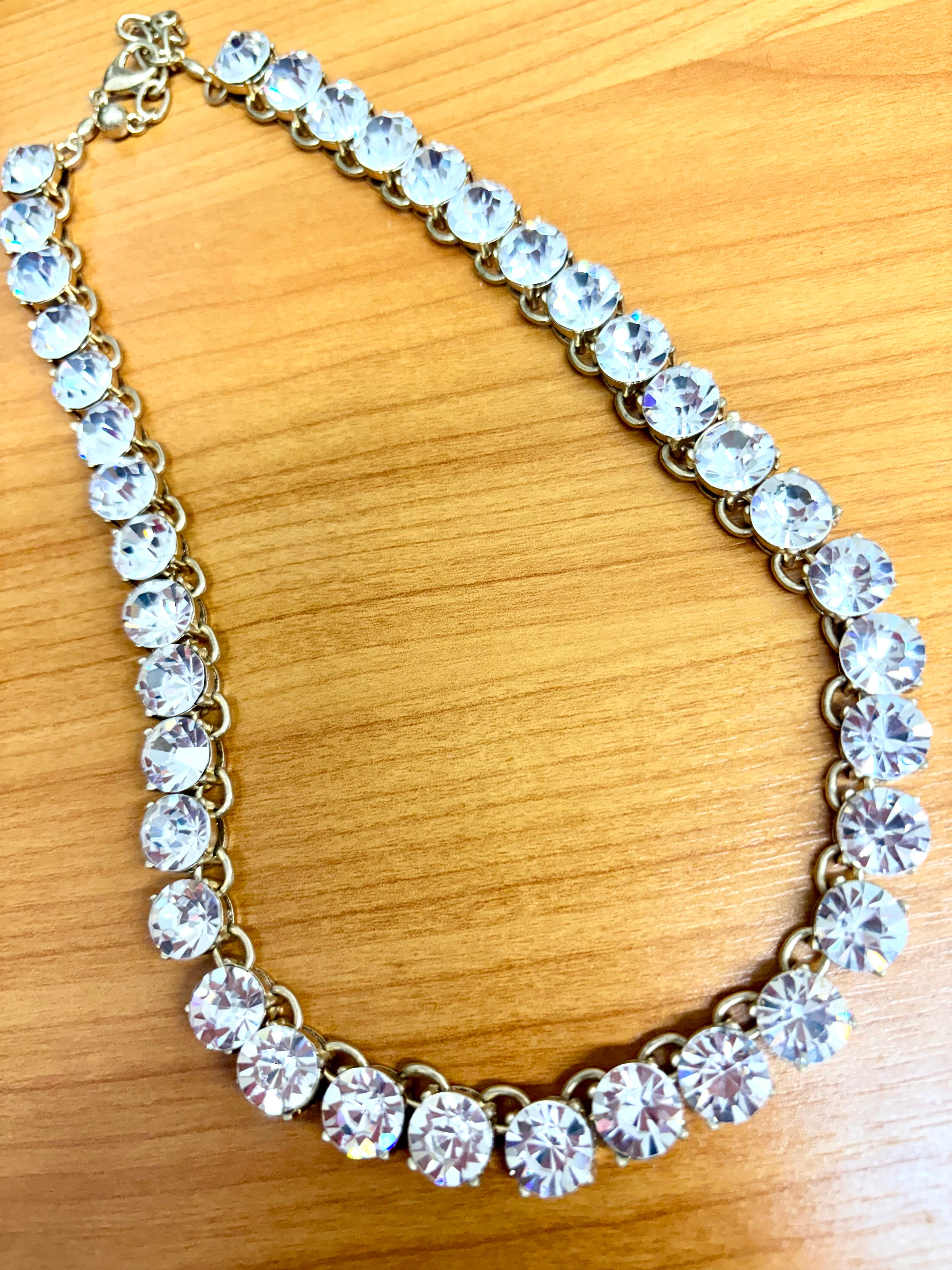 Gold Tone Crystal Necklace