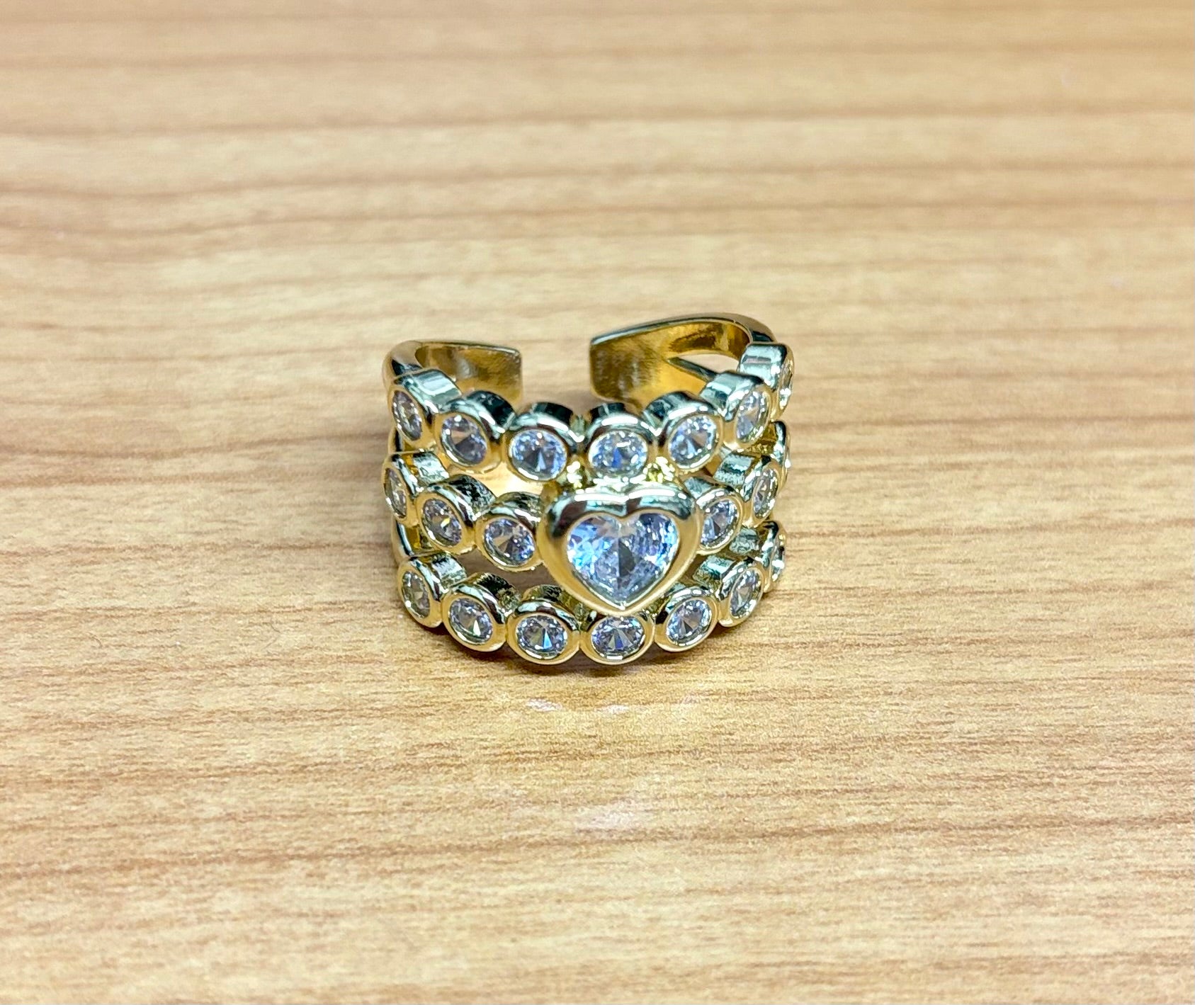 Gold Tone Crystal Heart Band