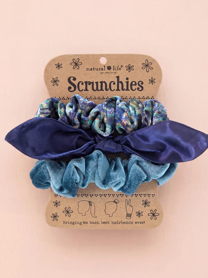 Natural Life Mixed Print Bow Scrunchies, Set of 3