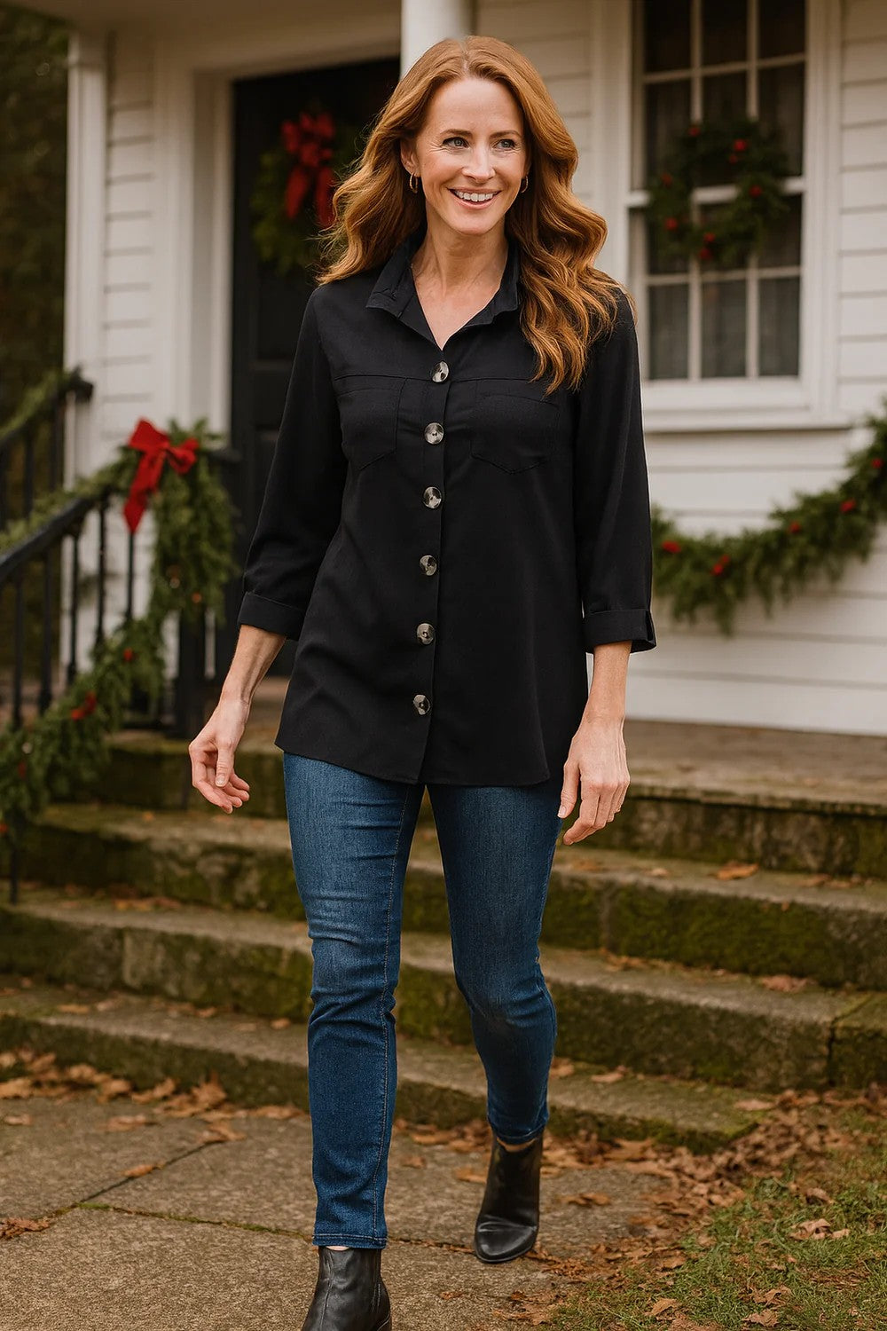 John Mark Solid Camp Shirt - Black