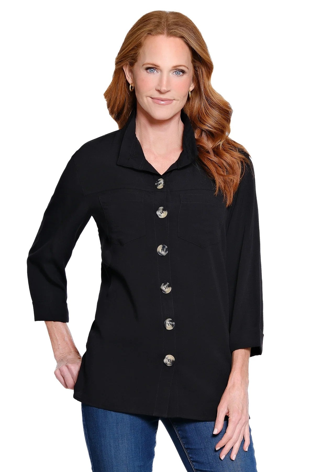 John Mark Solid Camp Shirt - Black
