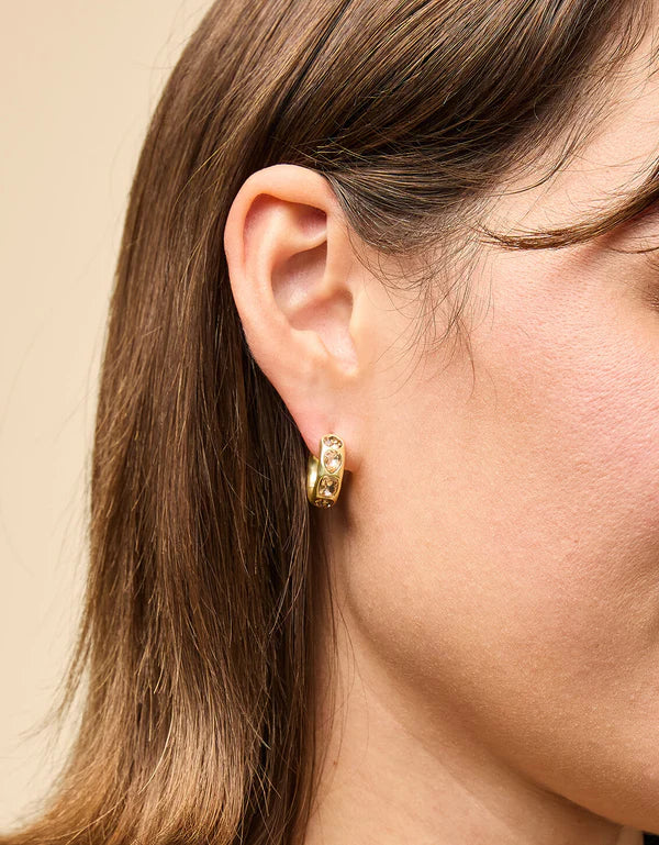 Spartina  Manor Gem Hoop Earrings Bronze