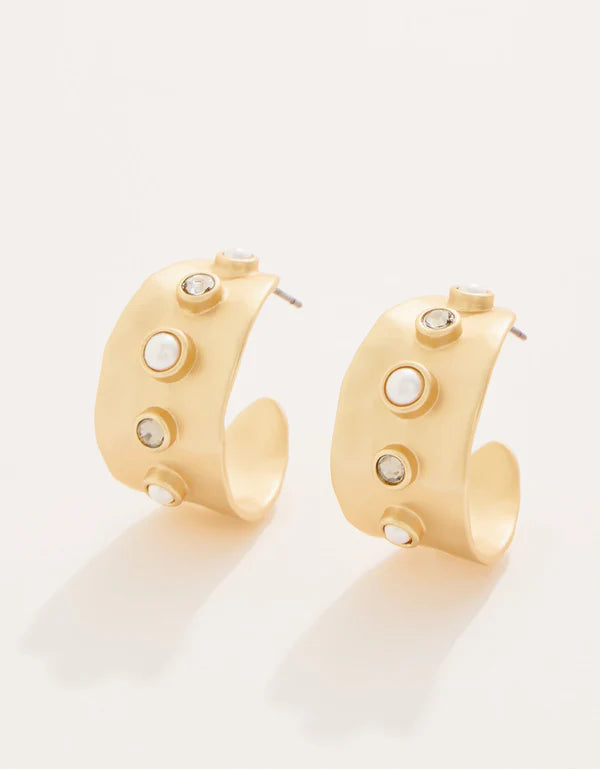 Spartina Estate Hoop Earrings Black