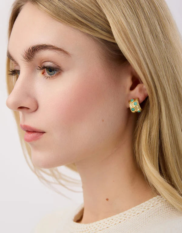 Spartina Karissa Hoop Earrings Sea Foam