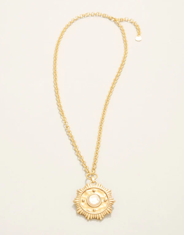 Spartina Centered Medallion Necklace 20" Mother-of-Pearl