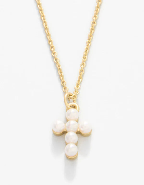 Spartina Necklace Faith/Pearl Cross