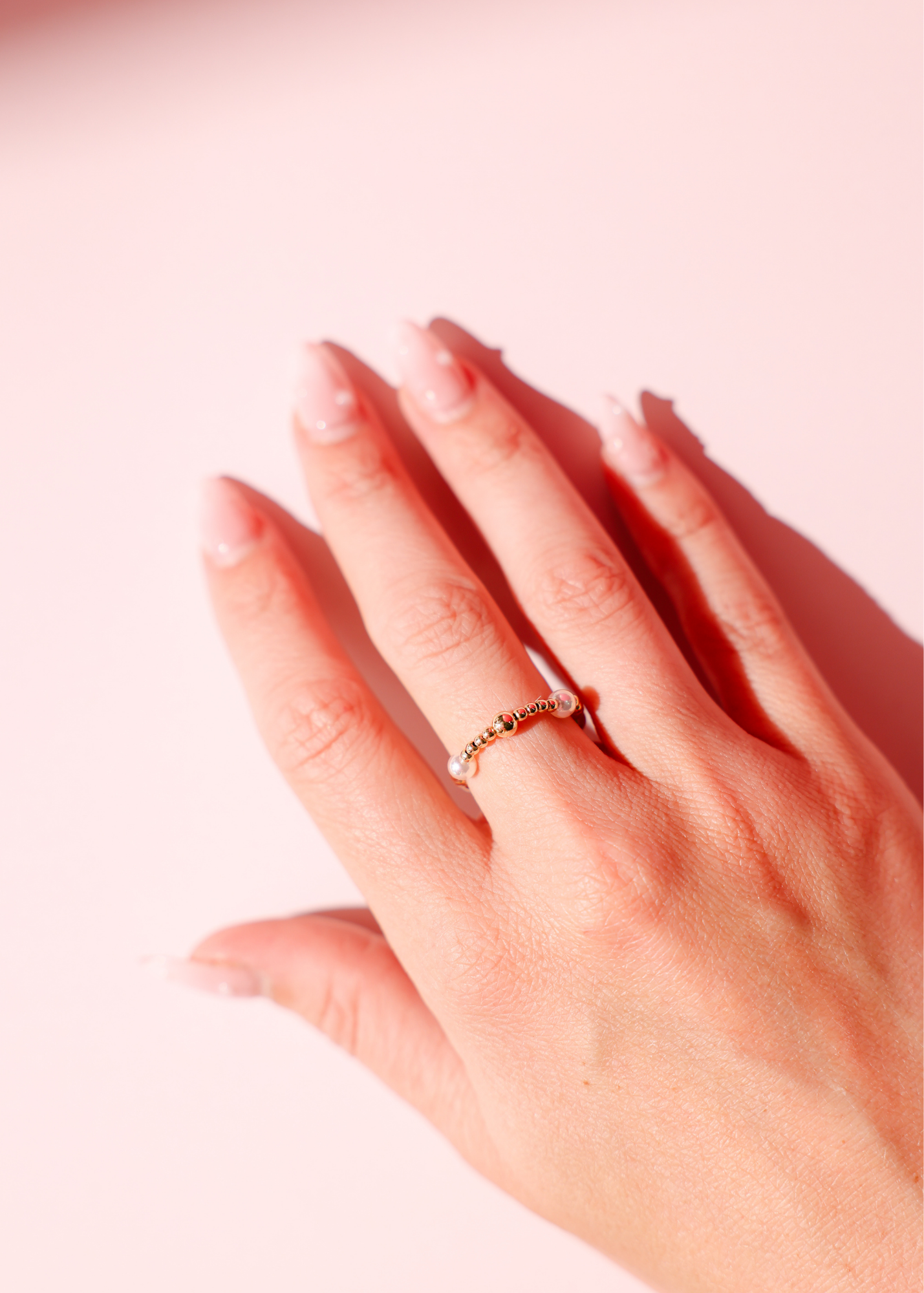 June Pearl and Gold Alternating Ring