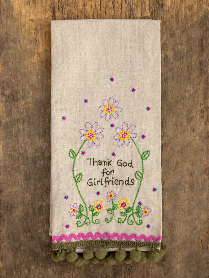 Natural Life Linen Embroidered Hand Towel