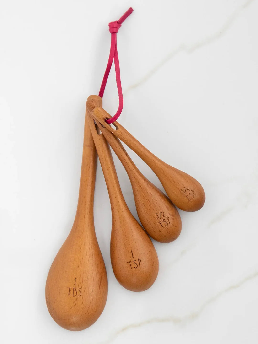 Natural Life Folk Flower Wooden Measuring Spoons, Set of 4