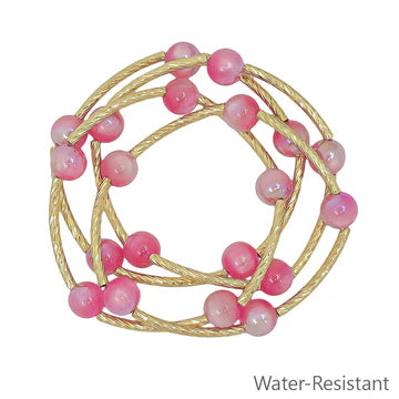 Candy Beaded Gold Piping Stretch Bracelet