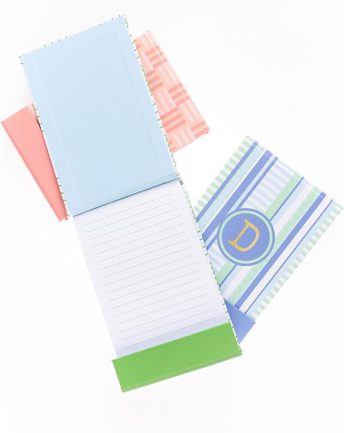 Mary Square Woven Wonder Monogram Initial E 6 x 4 inch Pink 80 Page Memo Flip Notepad with Magnetic Closure